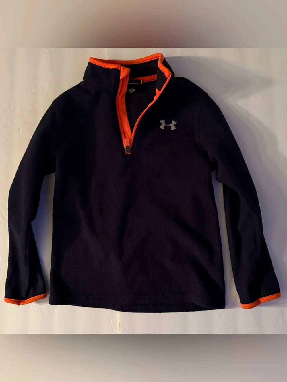 Under Armour Men's Black Quarter-Zip Pullover with Orange Trim
